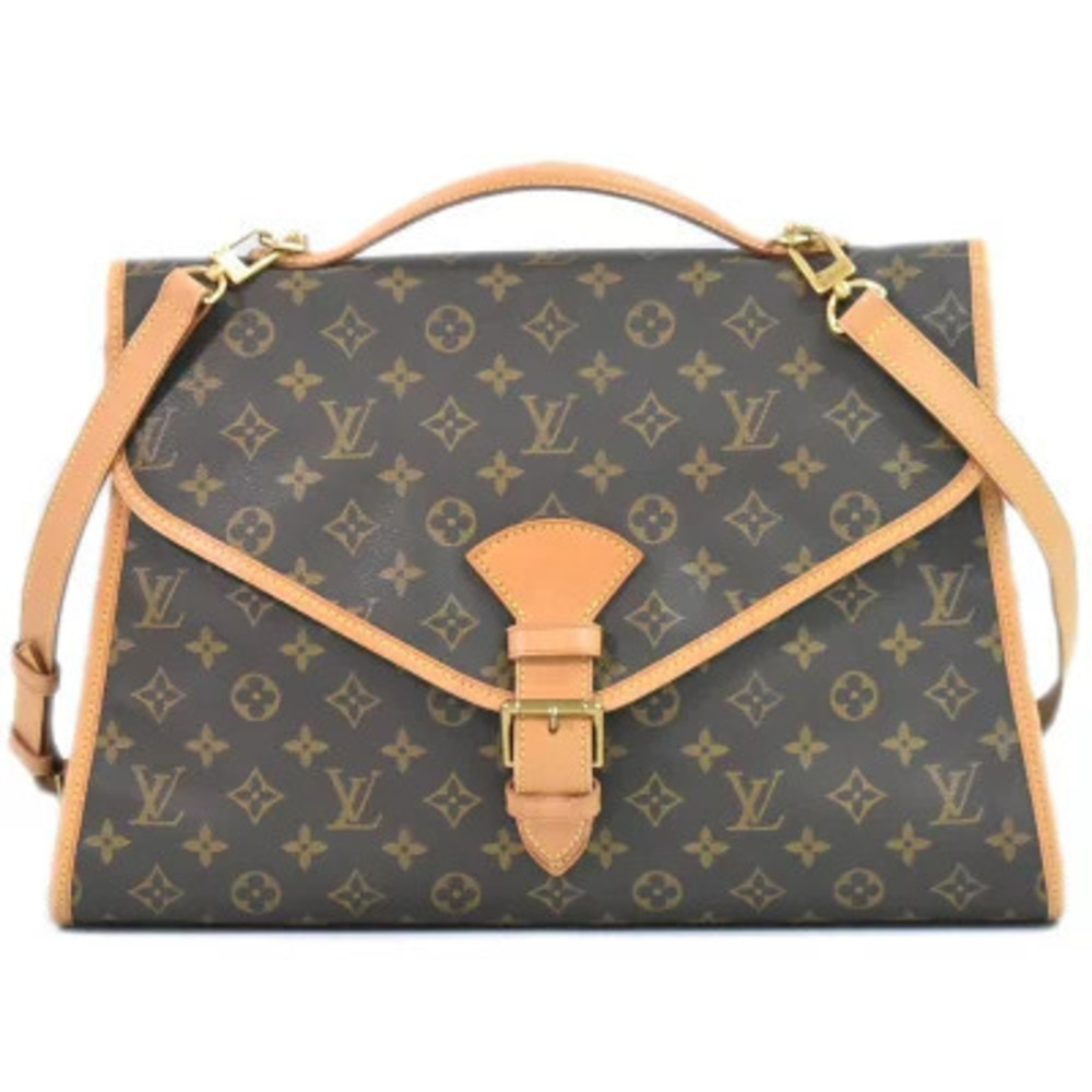 Louis Vuitton LV Beverly Monogram 2Way Shoulder Bag Canvas Leather Brown